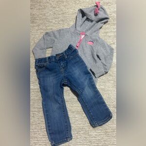 12m Dinosaur Jacket and Oshkosh Girl Blue Jeans